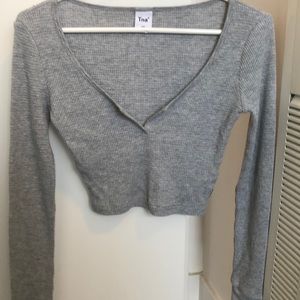 Aritzia TNA thermal scoop neck crop